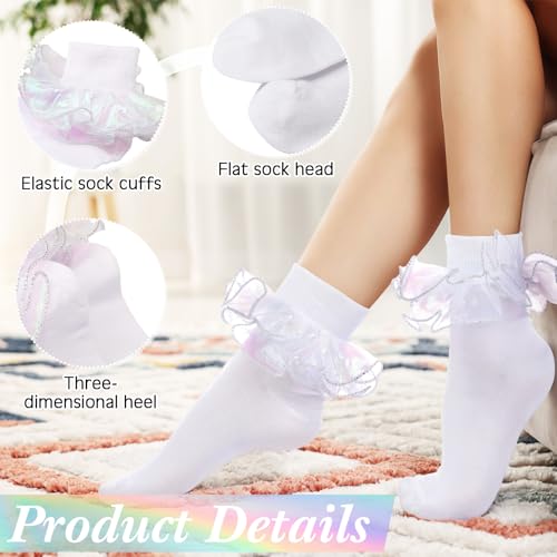 Image of Geyoga 3pair Women Big Ruffle Socks