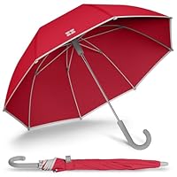 Weatherman Kids Umbrella – Lightweight Umbrella for Girls Boys Toddlers – Soft Edges, Pinch-Proof, Comfortable Grip, Travel-Friendly for School Park Beach Red