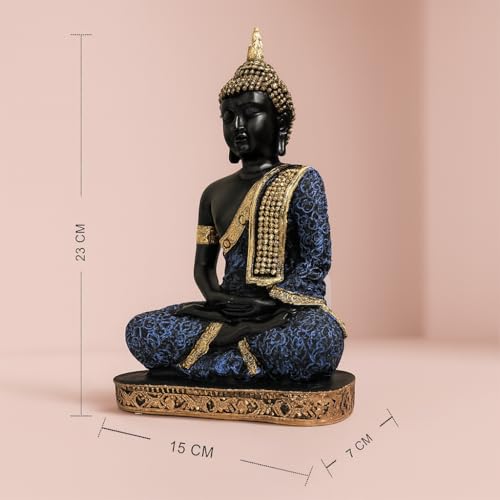 Image of Beautiful Resin Meditating Buddha Statue for Home Decor (Pack of 1, Purple & Black)