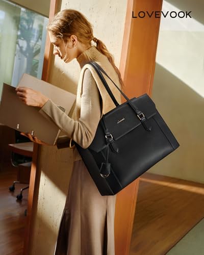 LOVEVOOK Laptop Tote Bag with Cup Holder