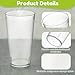 Mumufy 48 Pieces Stackable Plastic Tumblers Restaurant Drinking Glasses, 20 oz Frosted Reusable Plastic Lightweight Restaurant Tea Cups Beverage Tumblers, Clear