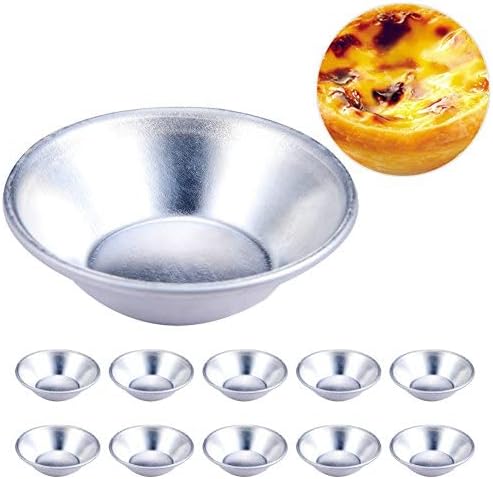 10 Packs Tart Tins Mini Pie Dishes Tart Pans Removable Bottom Quiche Pans Non-stick Round Carbon Steel Tart Tins Individual Pie Dish