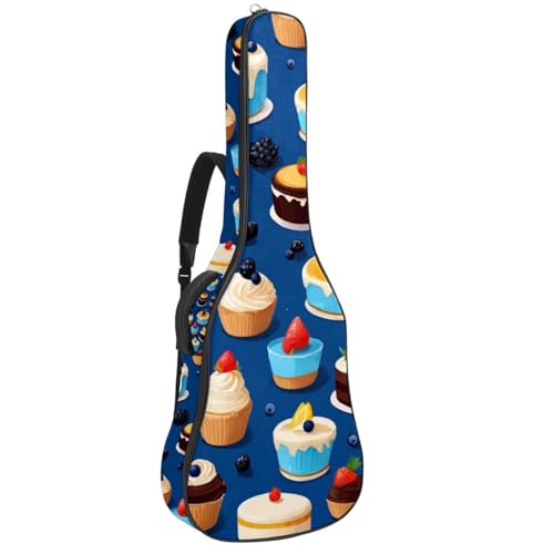 Sac pour guitare acoustique 108cm étanche motif dessert bleu