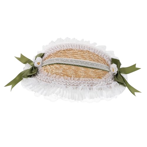 Chapeau de paille Lolita bonnet victorien protection solaire YSJNHX