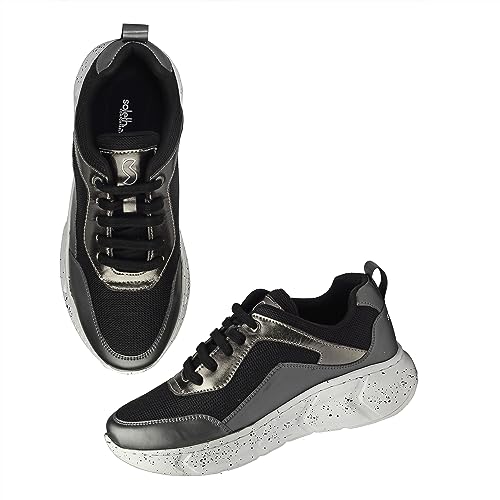 Image of SOLETHREADS Glam Casual Sneaker Lightweight Cushioned Lace-up Shoes for Women