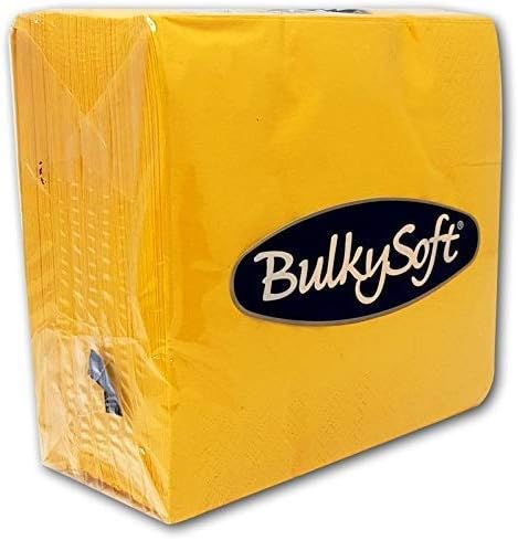 Paper Serviettes Soft Napkins 40x40cm 2PLY BulkySoft Solid Colours Choose Colours (Yellow, 100)