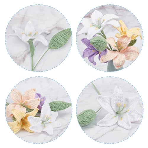 Kit de ganchillo de flores con tutoriales en video para tejer 10 lirios completos 3