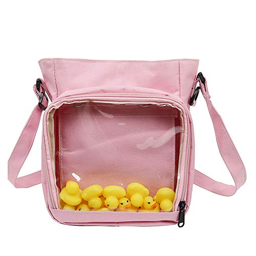 Image of AlwaySky Ita Bag Shoulder Crossbody Bag Clear Window Purse Anime Fashion Bag DIY, Cosplay, Comic Con Pink