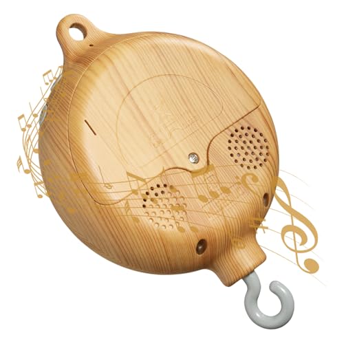 Boîte à musique mobile pour bébé - Aspect bois - Moteur mobile - Boîte à musique - Spinner - Pour lit de bébé - Cloche de lit - Pendentif - Literie de...