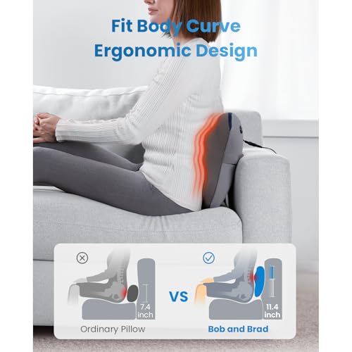 Bob and Brad Back Massager with Heat and Remote - Weighted Heating Pad with Far Infrared Therapy