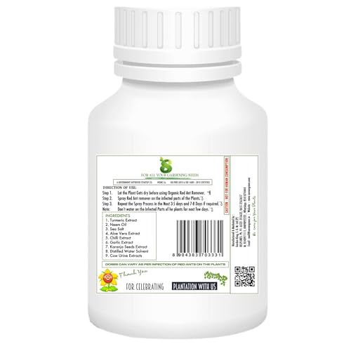 Image of Red Ant Remover, Essential Organic Powerful Liquid Insecticide for Removing all types of red ants and insects from Plants and soil. (100 ml)