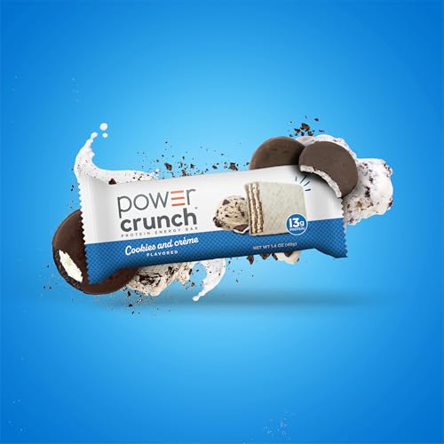 Image of Power Crunch Protein Energy Wafer Bars, Cookies and Creme, 1.4 Ounce (12 Count)