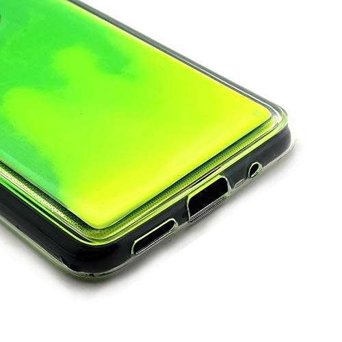 Vensen Liquid Fluorescent Case For Motorola Moto One Action/Moto P40 Power Soft Tpu Luxury Glow In The Darkness Noctiluncen Luminous Neon Sand Case Fit P40Power (Green) #TOP2