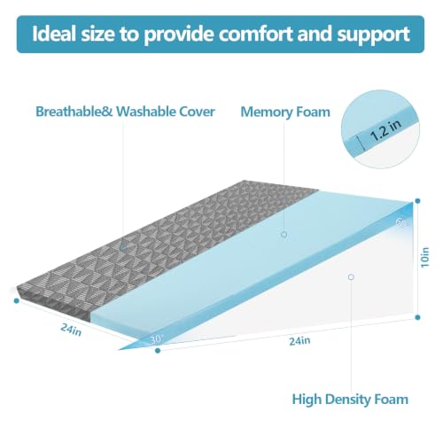 Image of Nordjager Wedge Pillow for Sleeping, 24 x 24 x 10 Inch Bed Wedge