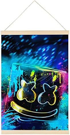 BECIGA 16x24 Inch Mar-shm-ello Poster with Magnetic Poster Hanger, Magnetic Poster Frame, Wooden Frame Hanging Magnetic Picture Frames Used for Photo Picture Scrolls Canvas Artwork Wall Hanging