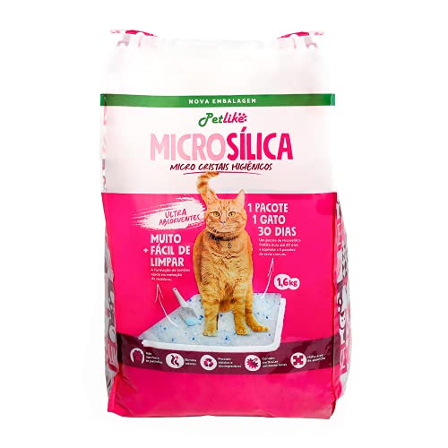 Areia de Micro Silica Petlike - 1,6Kg - Aroma Natural Petlike para Gatos
