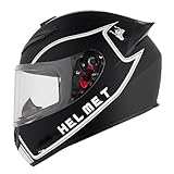 Cascos Integrales De Motocicleta para Hombres Y Mujeres Adultos Casco Integral Scooter Retro con Visera Cascos Protector De Motocross Homologado ECEDOT Transpirable Cómoda D,XL:61-62CM