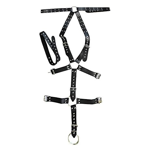 YiZYiF Arnés de Cuerpo Ropa Erótica Para Hombres Arnés de Pecho Disfraz Esclava Cinturones de Cuero Superior Cintura Ajustable Con Anillos Lencería Adulto