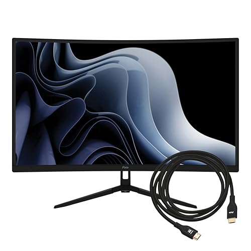 Image of Pixio PXC279 Wave 27 inch 300Hz 1080p 1650R Curved Fast VA 1ms GTG Adaptive Sync Gaming Monitor with Black HDMI 2.1 Cable Certified Ultra High Speed 6FT 8K 60Hz 4K 120Hz Nylon Braided