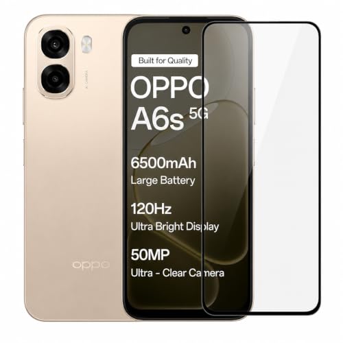 Image of Military-Grade Tempered Glass Screen Protector Compatible for Oppo A6s 5G with Edge to Edge Coverage and Easy Self Installation kit (Oppo A6s 5G)