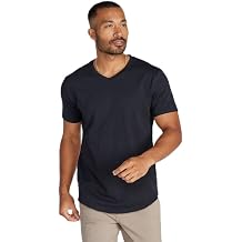 BYLT Mens Drop-Cut V-Neck Plain Tshirts for Men Soft Polyester, Cotton, Spandex Moisture Wicking, Wrinkle Resistant