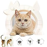 SlowTon Cat Door, Pet Door for Cats Interior Door 2 Way Kitty Hole Shape Pass Fits Hollow Core Glass...
