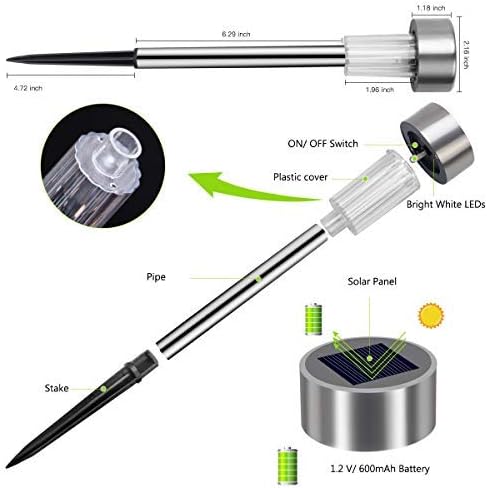 [Upgraded] 12 Pack Solar Lights Outdoor, Waterproof Solar Lights Outside Bawoo Outdoor Solar Lights for Garden Light Driveway Path Pond Pathway Walkway Patio Yard Lawn Landscape Lighting
