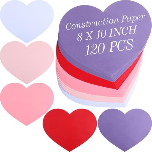 Tatuo 120 Pcs Valentine's Day Heart Cutouts 8x10 Inch Heart