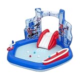 Marvel Spider-Man Inflatable Water Play Center, 6'11' x 6'9' x 50' Kids Outdoor Activity Center with Water Archway & Slide, Game, & Splash Pool