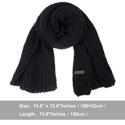 Aonal Womens Winter Scarf Cold Weather Thick Warm Cable Knit Wraps Chunky Large Soft Long Scarves2