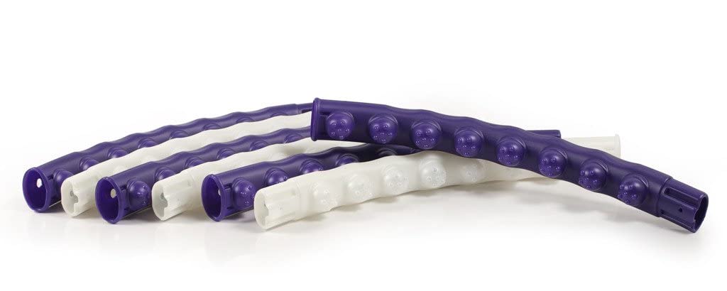 JINPOLI Opony Power Ring Hula Hoop z wypustkami do masażu, średnica 97 cm, waga 0,84 kg, 7 segmentów, kolor niebieski/biały