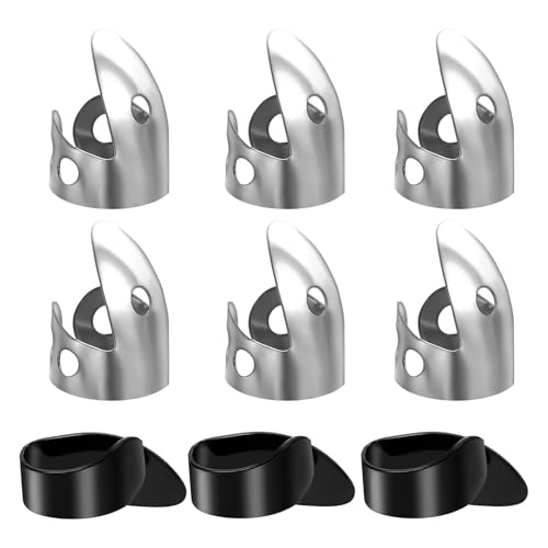 Banjo Finger Picks Set, 9 Pcs Stainless Steel Finger Picks & Thumb Pick for Guitar, Banjo Bass Mandolin