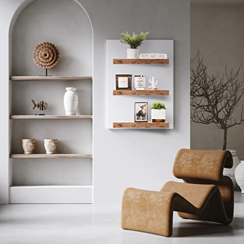 Sorbus Floating Shelf Set — Rustic Engineered Wood Hanging Rectangle Wall Shelves — Perfect For Home Décor, Trophy Display, Photo Frames, And More #TOP4