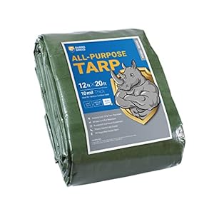 GUARD SHIELD Heavy Duty Tarp 12×20 Feet Green Multi Purpose Thick Waterproof Poly Tarp Cover 10mil