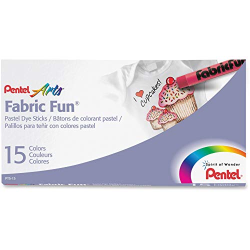 Pentel Fabric Fun Pastel Dye Sticks, Multi-Colour, 15 Count (Pack of 1)
