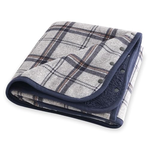 Atokazo ひざ掛け 4way ブランケット 着る毛布 ボタン付き あったか フランネル 吸湿発熱 防寒対策 静電気防止 洗える ハーフケット 肩掛け 膝掛け 腰巻きスカート 軽量 アウトドア オールシーズン（グレー，80X130cm）のサムネイル