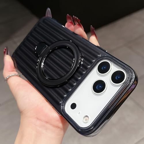Coque antichoc iPhone 16 Pro aimantée violette design ondulé
