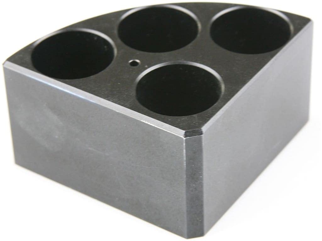 Scilogex 18900005 Quarter Reaction Block for 16 mL Reaction Vessel 28 mmDia, 43 mmHeight, 4 Holes, Black