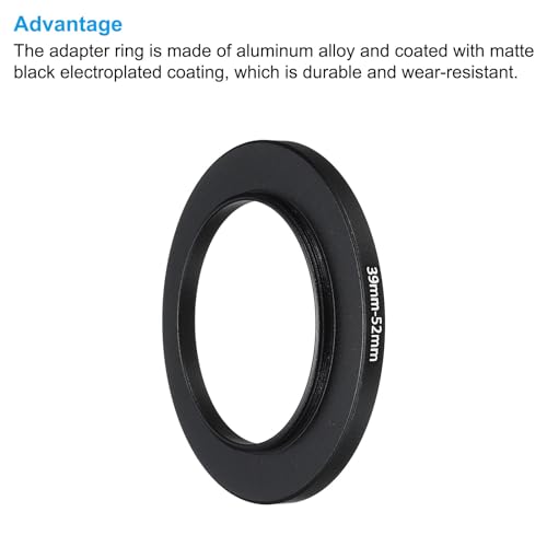 PATIKIL 39mm-52mm Metal Step Up Ring with Cleaning Cloth, 2 Pack Camera Lens Filter Adapter Ring Aluminum Filter Adapter Ring for Camera Lenses Hood, Black - Image 4