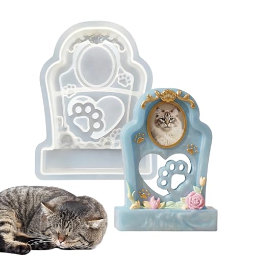 Molde de silicona para urna de mascotas,Vaciado de lápida conmemorativa hueca para mascotas | Molde de Resina Epoxi,para Estante de Chimenea, Vitrina, Mesita de Noche, Cómoda, Entrada, Repisa de Venta