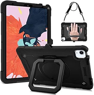 KATUMO Case for iPad Pro 11-Inch 2021/2020/2018 & iPad Air 5/4 (2022/2020 5th/4th Generation 10.9-Inch) Case Shockproof Protective Cover (360°Rotatable Stand & Hand Strap & Pencil Holder)