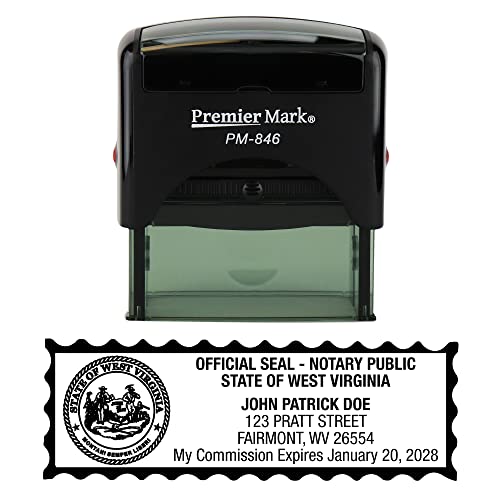 West Virginia Notary Self-Inking Rubber Stamp - Meets State Specifications Black