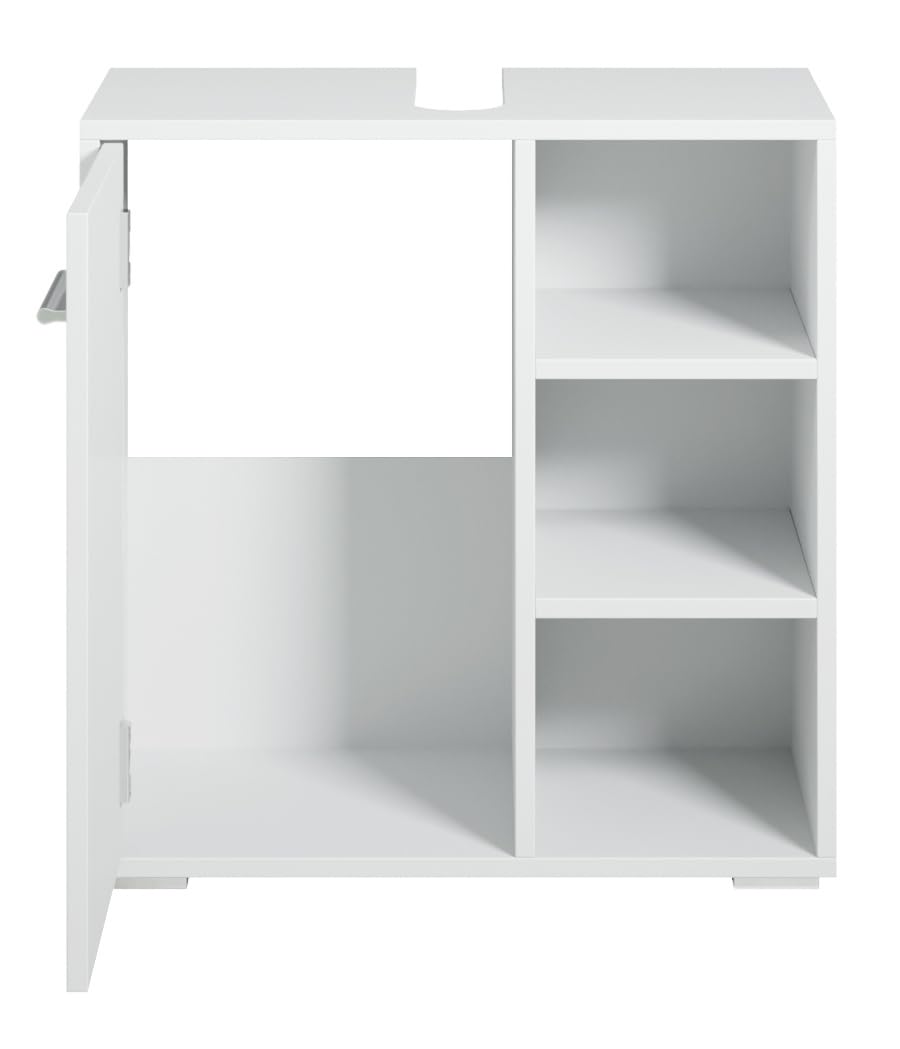Badplaats B.V. Meuble Vasque Neptunus - Blanc - 60 x 28 x 60 cm - Meuble de Salle de Bain, Colonne, Armoire