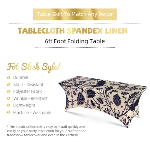 Housse de table extensible rectangulaire en élasthanne imprimé chic