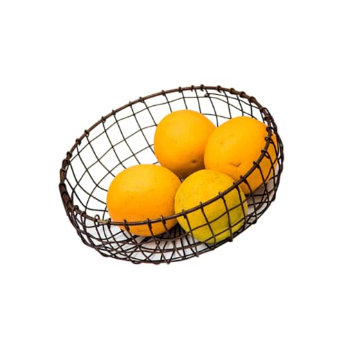 KOMBIUDA Stylish Metal Fruit Basket Japanese Style Storage Iron Sundry Organizer for Kitchen Display