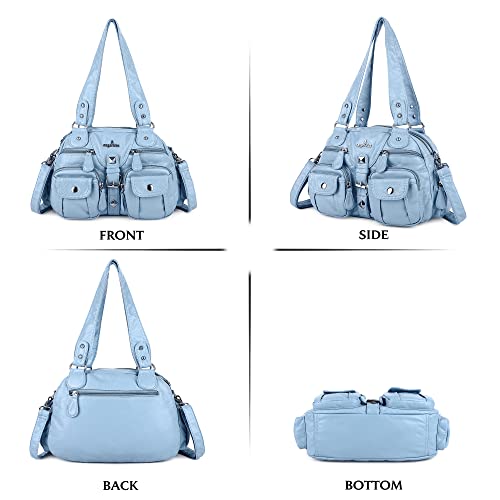 Image of Angel Kiss Hobo Crossbody Purses for Women Shoulder Bag Multipocket Soft Hobo Purses Removable Strap Leather Handbags