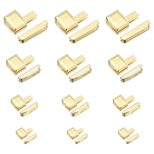 YELARXI Zipper Repair Kit, Metal Zipper Latch Slider Retainer Insert Pin Top Bottom Stoppers, #3#5#8#10 Fit for Jacket Coat Backpack Sewing Accessories (12 Pair, Light Gold)