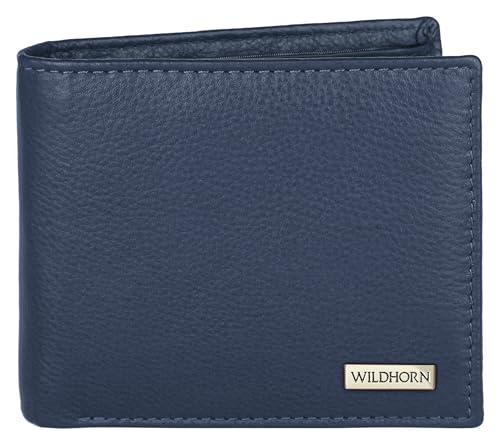 Image of WildHorn Rfid Protected Leather Wallet For Men, Navy