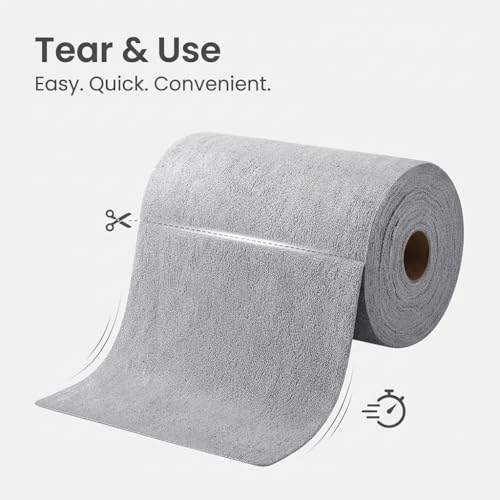 Image of Microfiber Cleaning Cloth Roll 20 Sheets | Reusable Washable Tear Away Cloth Towels | Kitchen & Car Cleaning Microfiber Roll 25x25 cm (Multi Color) Pack of 1