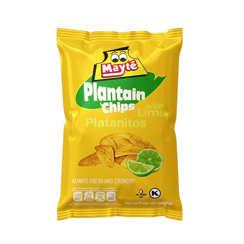 Mayté Plantain Chips – Lemon, 30 Individual Packs (3oz Each)